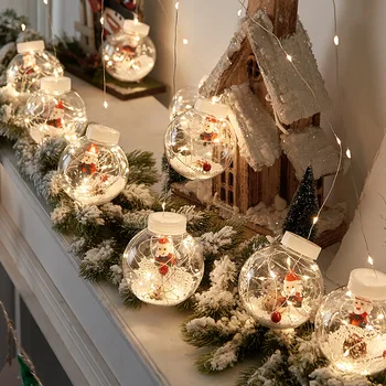 10 Шариков Рождественского украшения, светодиодные разноцветные огни, Рождественские шары, Шар желаний, Елочные украшения, Подвесной декор для комнаты, подарки