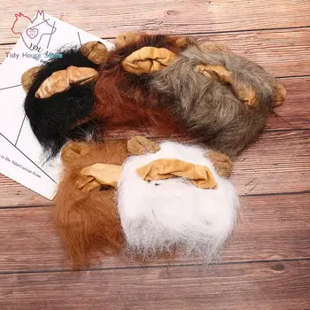 Креативный милый костюм для домашних животных, парик с гривой Льва, Шляпа для Собаки, Кошки, Забавное платье на Рождество